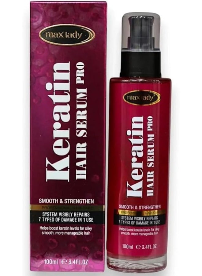 Keratin Hair Serum Pro, Smooth & Strengthen Treatment, Repairs 7 Types of Damage, 100ml