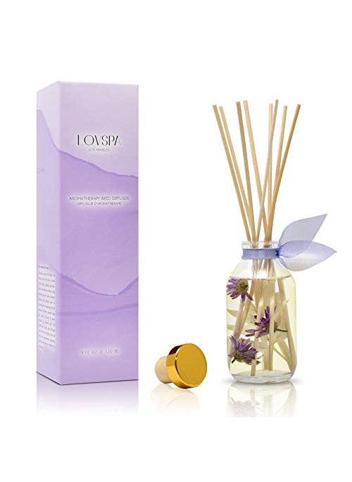 LOVSPA LOVSPA Lavender Vanilla Reed Diffuser Set  Essential Oil Scent Diffuser  Reed Diffusers for Home with Long Lasting Fragrance  NonToxic Oil Reed Diffuser  Made in The USA 