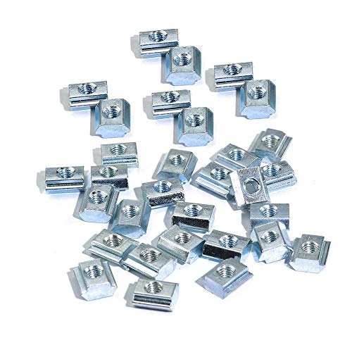 POLISI3D 100pcs 20 Series T Sliding Nut Hammer Nut Block Square Nuts M5 M4 M3 T Nuts for 2020 Aluminum Profiles T Slot 6mm (m4) - Image 1