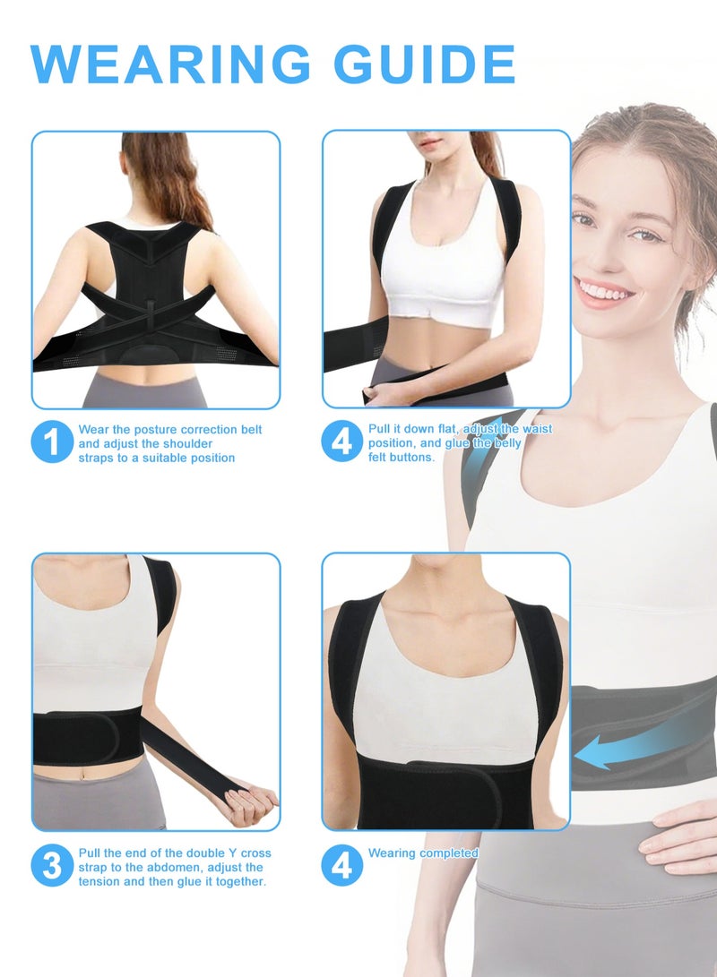 أرابايت دعامة الظهر ومصحح الوضع للرجال والنساء مقوم الظهر مصحح الوضع تصحيح الجنف والحدب آلام الظهر مصحح العمود الفقري دعامة قابلة للتعديل مدرب الوضع، دعامة الظهر (الحجم: L) - Image 3