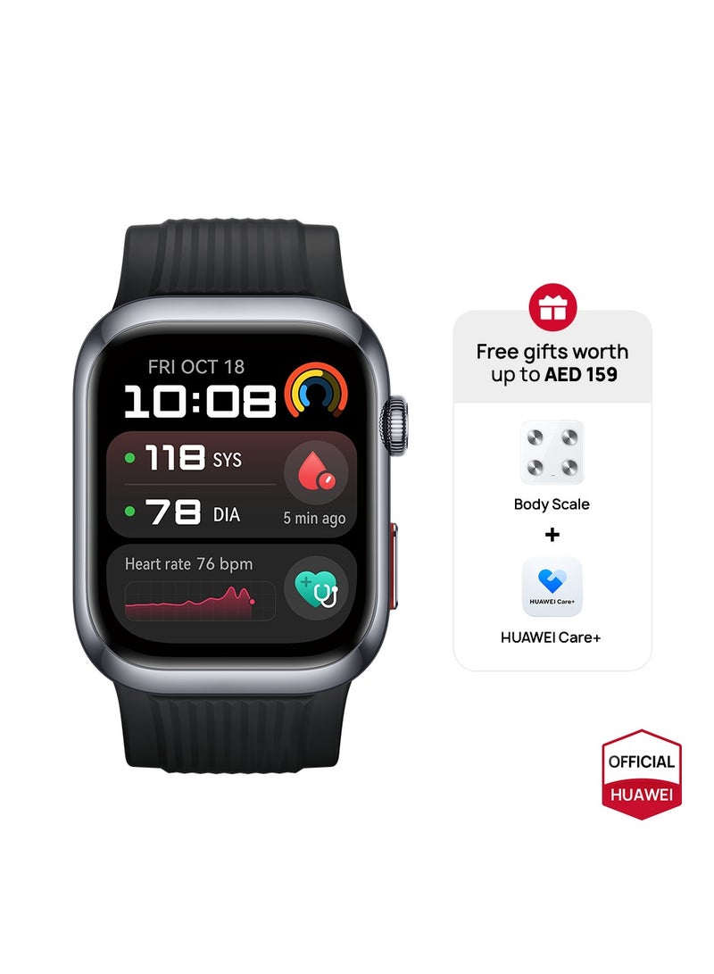 HUAWEI WATCH D2 Smartwatch, 1.82" AMOLED Touch display, Blood Pressure Monitoring, Slim Design, Bluetooth Calling, Compatible with iOS Android, 6 months HUAWEI care+, Free Smart Scale, Black - Image 1