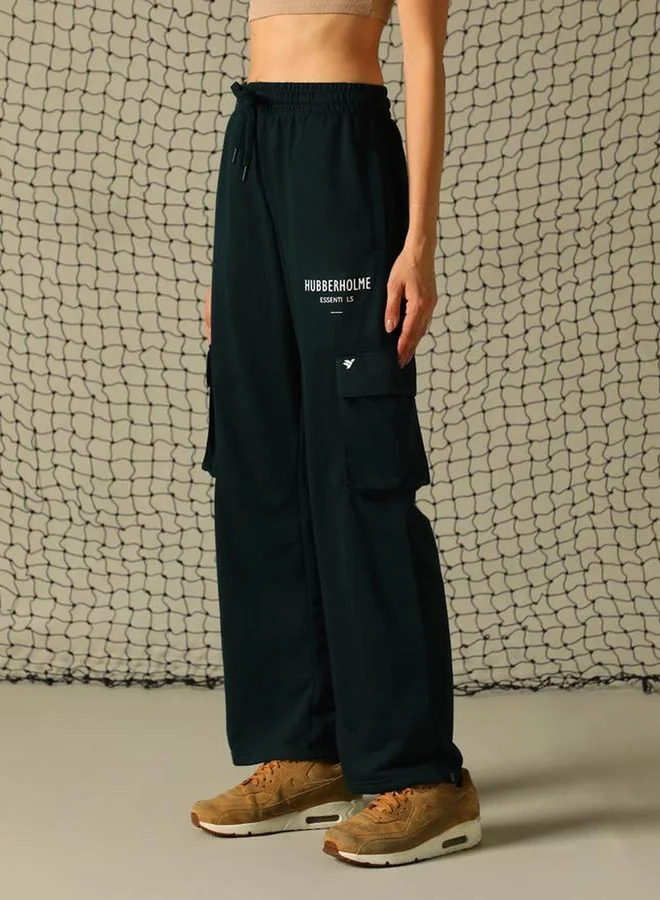 Hubberholme Hubberholme Graphic Print Cargo Pants with Elasticated Waistband