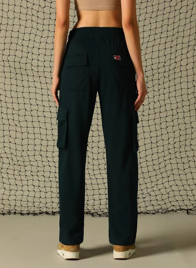 Hubberholme Hubberholme Graphic Print Cargo Pants with Elasticated Waistband