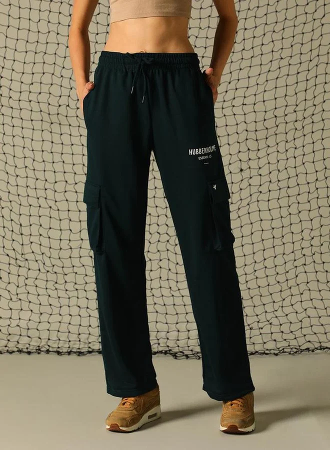 Hubberholme Hubberholme Graphic Print Cargo Pants with Elasticated Waistband