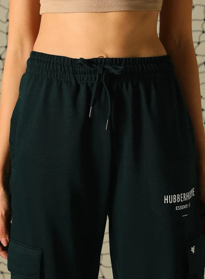 Hubberholme Hubberholme Graphic Print Cargo Pants with Elasticated Waistband