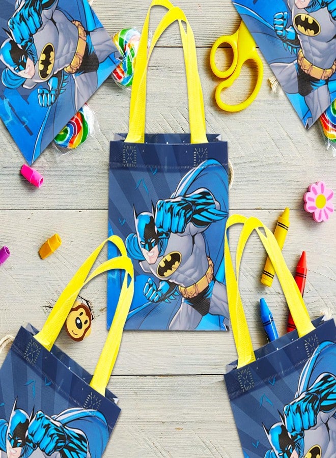 باتمان مجموعة هدايا حفلة باتمان - عبوة من 12 كيس هدايا صغير قابل لإعادة الاستخدام بحجم 8 بوصات للأطفال | لوازم حفلات عيد ميلاد باتمان - Image 4