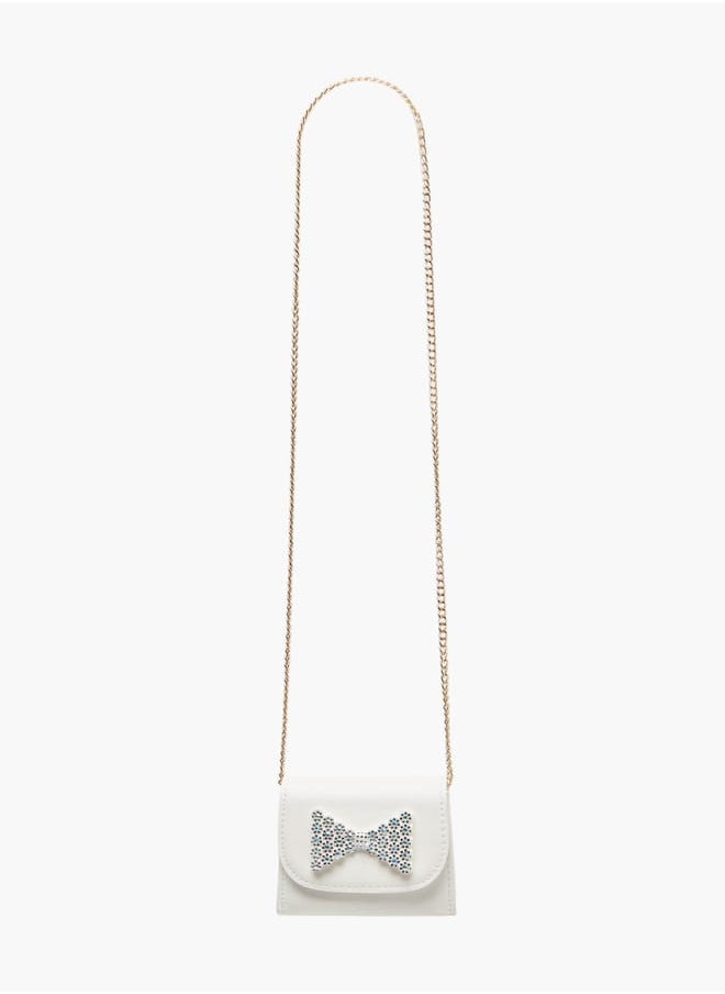 Flora Bella By Shoexpress - Girls Bow Embellished Crossbody Bag With Chain Strap And Button Closure Ramadan Collection - Image 1