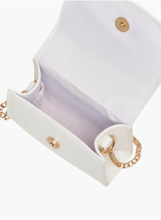 فلورا بيلا من شو إكسبرس Girls Bow Embellished Crossbody Bag With Chain Strap And Button Closure Ramadan Collection