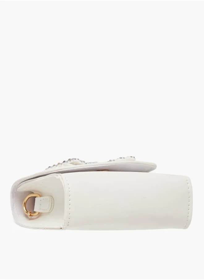 فلورا بيلا من شو إكسبرس Girls Bow Embellished Crossbody Bag With Chain Strap And Button Closure Ramadan Collection