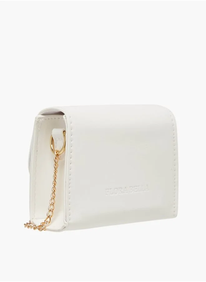 فلورا بيلا من شو إكسبرس Girls Bow Embellished Crossbody Bag With Chain Strap And Button Closure Ramadan Collection