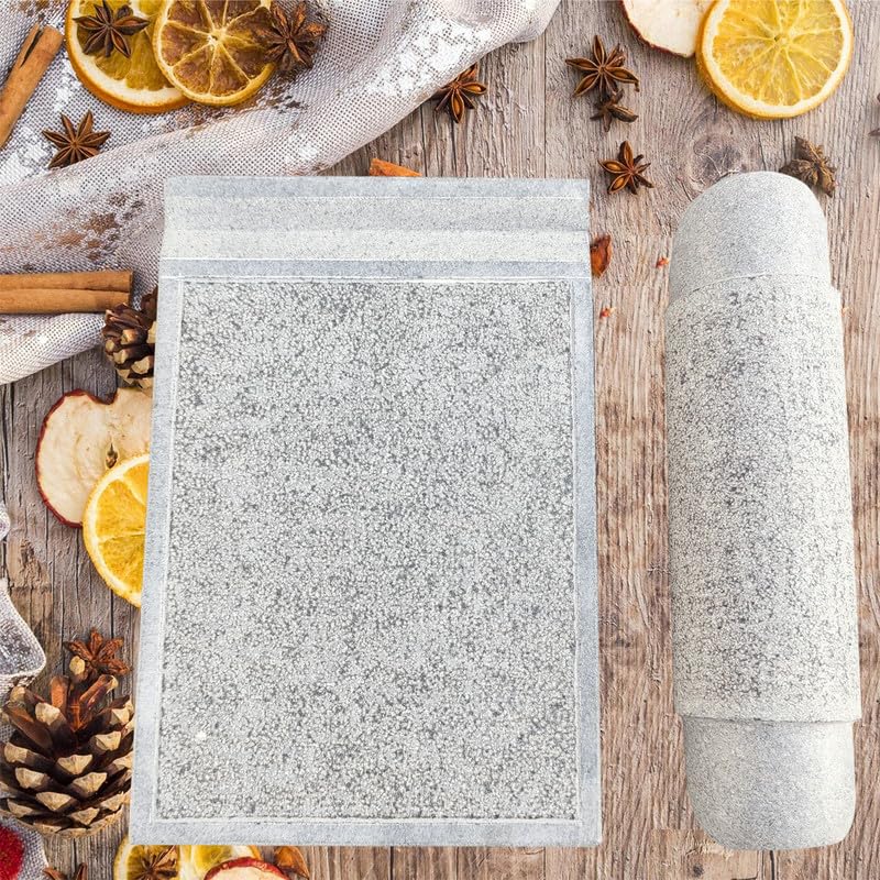 EZAHK EZAHK Stone Ammikallu GraniteSIL Batta Natural Home Decor Traditional Hand Grinder Gift Pooja Mortar and Pestle Set 12 x 8 inch  - Image 2