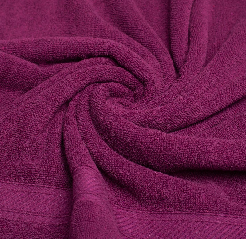 Furnofy 450 GSM Cotton Towels for Bath (70 x 140 cm), Highly Absorbent and Soft Bathroom Towels (Pack of 2 - Olive, Magenta) - Image 3