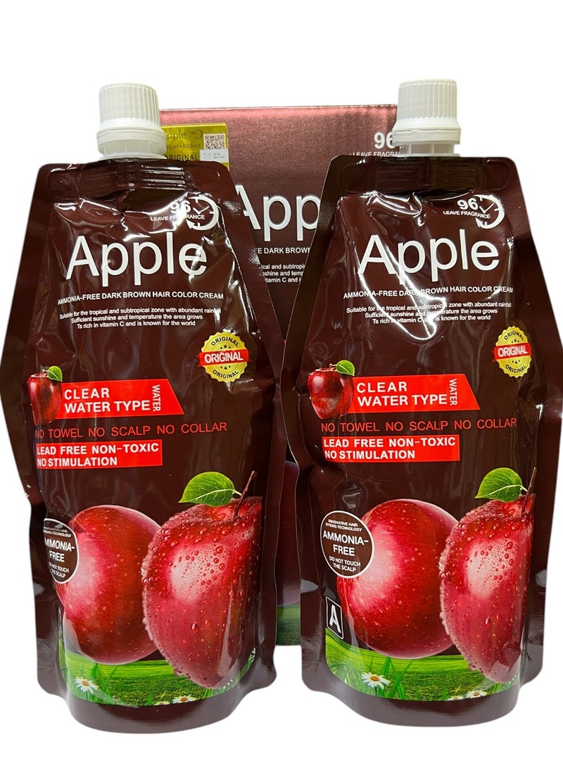ابل  كريم صبغة شعر طبيعي خالٍ من الأمونيا، بني داكن، 1000 مل - Image 2