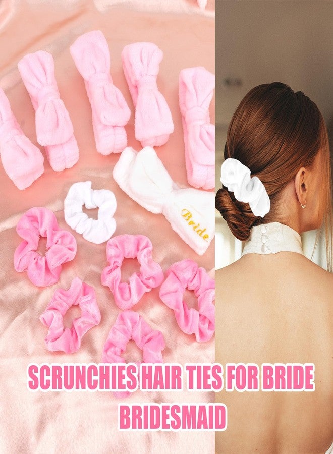 CIEHER 12 Pcs Bachelorette Party Favors - 6 Spa Headbands + 6 Velvet Hair Scrunchies Ties Set, Bachelorette Party Spa Headband for Bride Bridesmaid, Bachelorette Gifts for Bride - Image 4