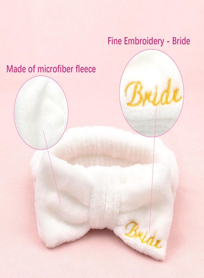 CIEHER 12 Pcs Bachelorette Party Favors - 6 Spa Headbands + 6 Velvet Hair Scrunchies Ties Set, Bachelorette Party Spa Headband for Bride Bridesmaid, Bachelorette Gifts for Bride - Image 2