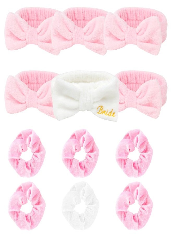 CIEHER 12 Pcs Bachelorette Party Favors - 6 Spa Headbands + 6 Velvet Hair Scrunchies Ties Set, Bachelorette Party Spa Headband for Bride Bridesmaid, Bachelorette Gifts for Bride - Image 1