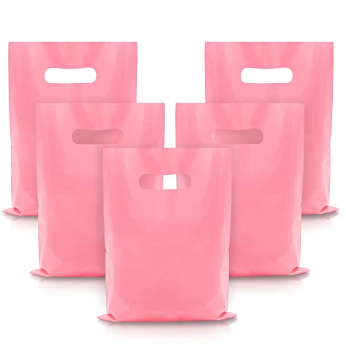 TOSPARTY 40PCS Pink Plastic Gift Bags Easter Candy Bag Die Cut Plastic Bags are Sturdy Party Assorted Easter Gift Bag - Image 1