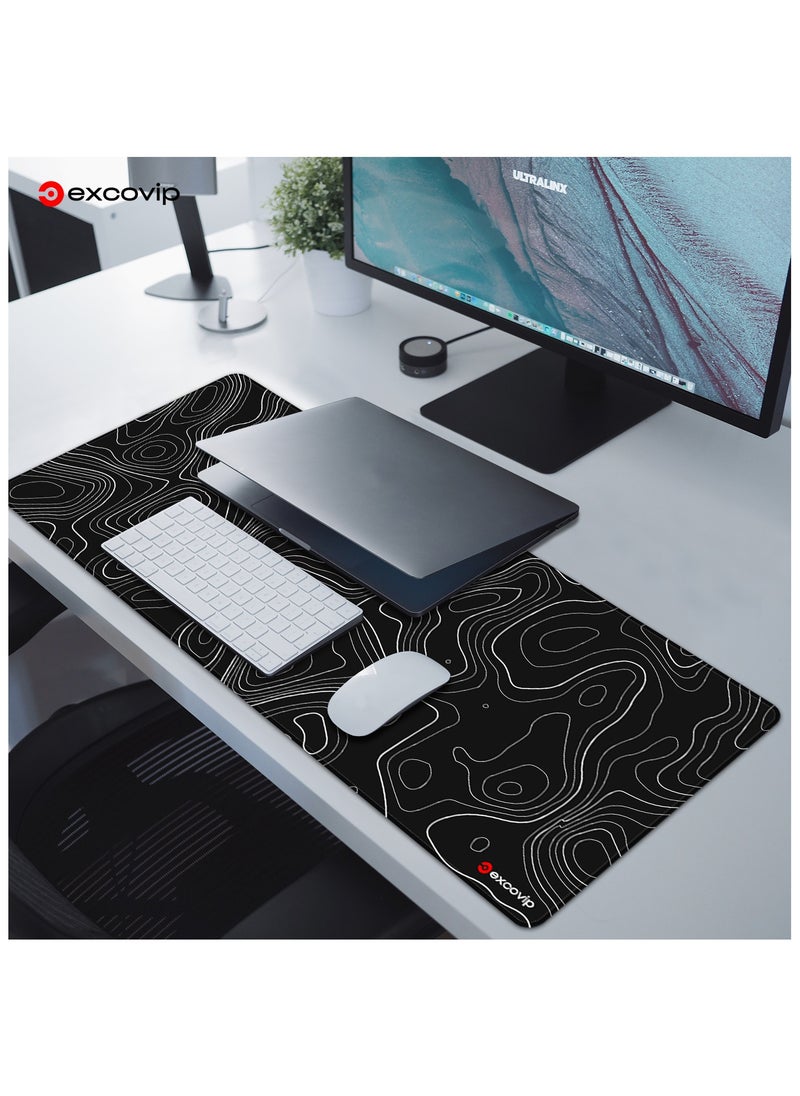 excovip - Large Gaming Mouse Pad XL,Anti-Skid Mousepad Large Keyboard Mouse Pad Desk Mat with Stitched Edges (800x300mm, Black) SA0155 - Image 1
