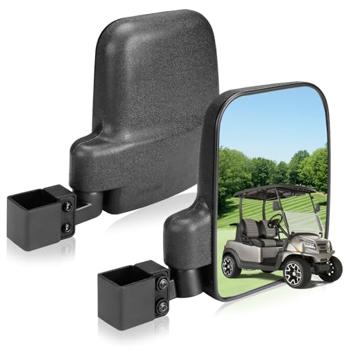 SHEJISI Golf Cart Mirror, Upgraded Hassle-Free Installation 3 Sizes for Square Tube Roll Cage Compatible with Club Car Onward DS,Yamaha Drive 2 G22 G29,EZ GO Medalist RXV TXT,ICON,Cushman,Tomberlin - Image 1