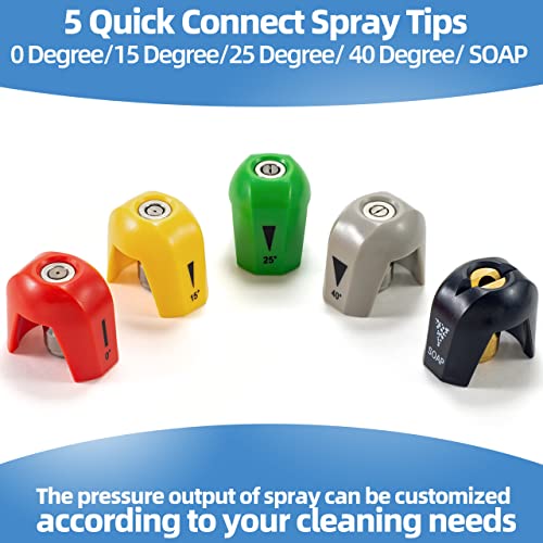 Sconva SPX3000-TPS Quick-Connect Spray Tips for Sun Joe SPX 3000 Series Pressure Washer Nozzle Set (0 Degree, 15 Degree, 25 Degree, 40 Degree, Soap) - 5Pcs - Image 4