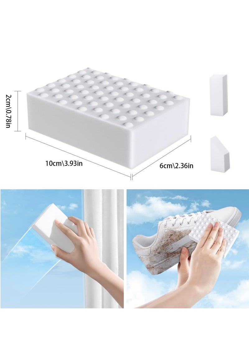 Captaintech 10Pcs Dirt Eraser Sponge, Cleaning Eraser Sponge, Plus Strength Melamine Sponge, Magic Sponge, White Cleaning Sponge for Home, Kitchen, Wall, Bathroom - Image 2