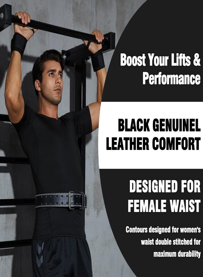 GurZinn Weight Lifting Belt and Wrist Straps, Weightlifting Belt for Women with 4 inch Padded Lumbar Support Belt for Weightlifting, Deadlift, Strength Training, Powerlifting & Squats Exercise(A-Black/S) - Image 4
