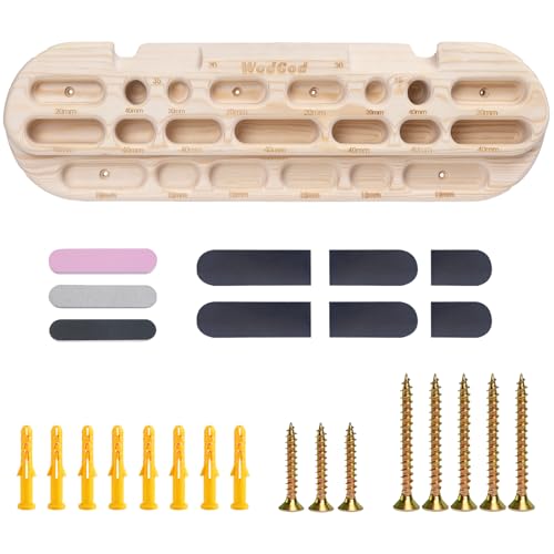 WodGod Climbing Hangboard Rock Climbing Training Rock Climbing Fingerboard Wooden Climbing Board Trainer for Strengthen Fingers and Grip Suitable for Indoor Climbing Training and Pullups - Image 1