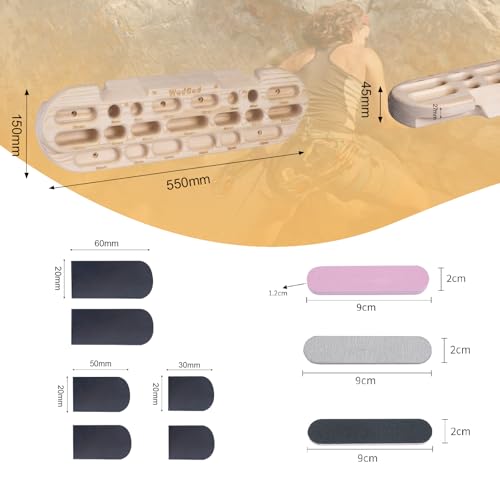 WodGod Climbing Hangboard Rock Climbing Training Rock Climbing Fingerboard Wooden Climbing Board Trainer for Strengthen Fingers and Grip Suitable for Indoor Climbing Training and Pullups - Image 3