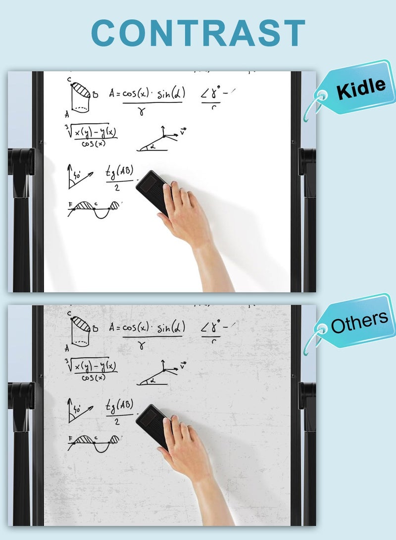 Kidle U-Stand Double Sided Magnetic Dry Erase Board Easel Stand - Height Adjustable & 360° Rotating Whiteboard for Kids, Adults, Office, Classroom, Home (with Stand)  - Image 5