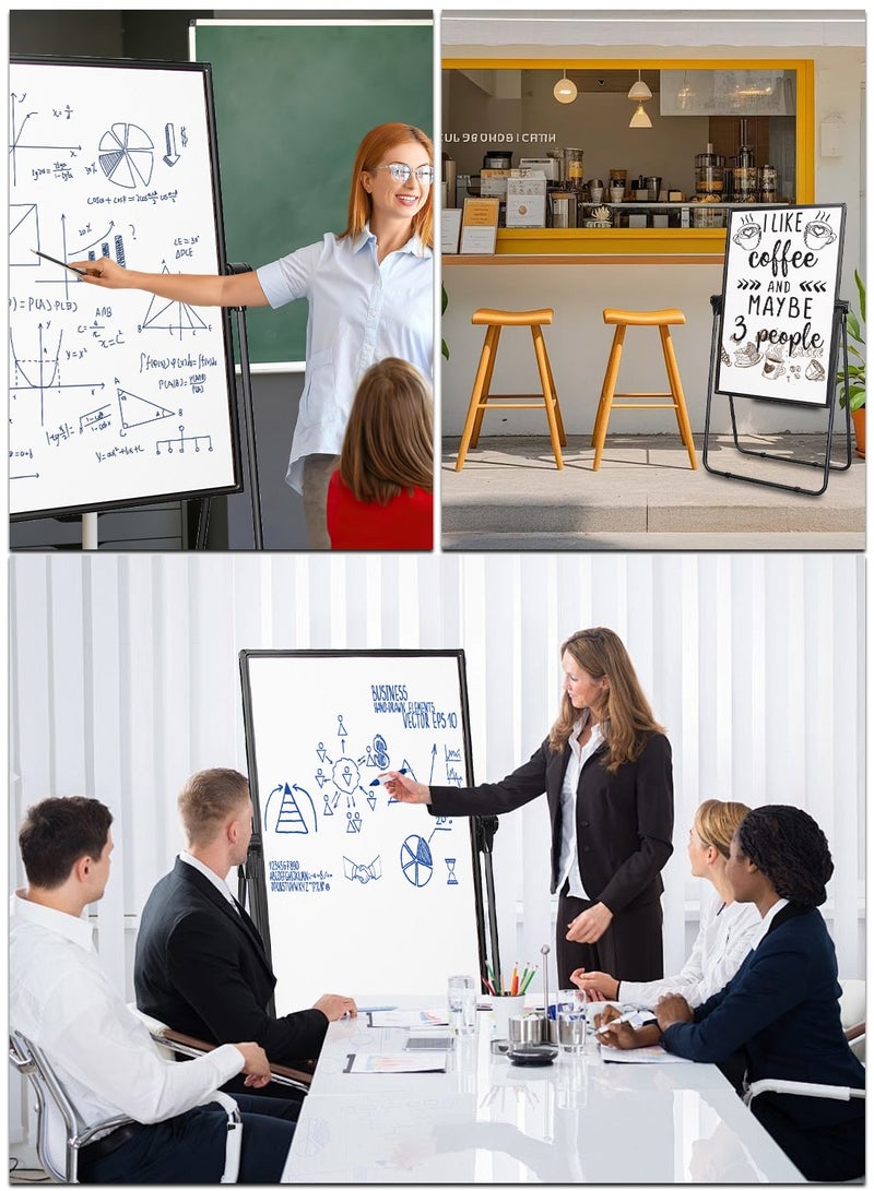Kidle U-Stand Double Sided Magnetic Dry Erase Board Easel Stand - Height Adjustable & 360° Rotating Whiteboard for Kids, Adults, Office, Classroom, Home (with Stand)  - Image 2