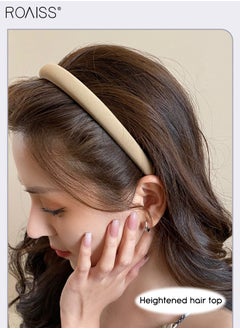roaiss 5Pcs Headbands for Women Girls, Non Slip Vintage Padded Headband Thin Soft Hair Hoop Puffy Sponge Multicolour Hair Accessories Set  - Image 5