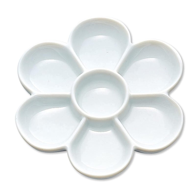 Zig Kuretake Umezara Ceramic Paint Palette for Watercolor Goauche and Sumi Ink Stick PlumShaped Ceramic Picture Plates - Image 1