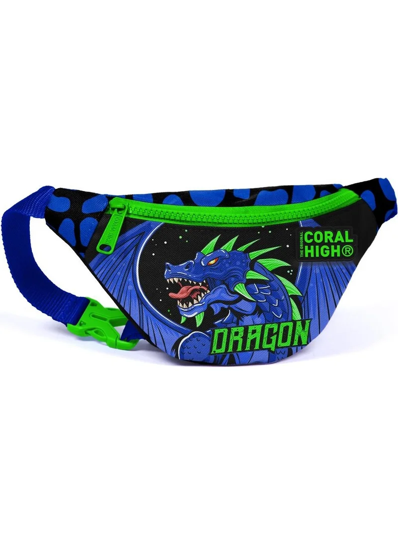 CORAL HIGH Kids Black Saks Dragon Pattern Waist Bag 12639