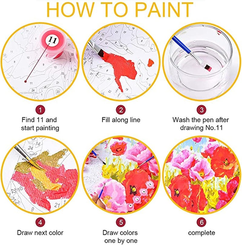 Tucocoo Pink Lily Flower Paint by Numbers Kits 16x20 inch Canvas DIY Oil Painting for Adults with Brushes and Acrylic Pigment  Blooming Floral Vase Picture for Home Decor Gifts Without Frame - Image 5