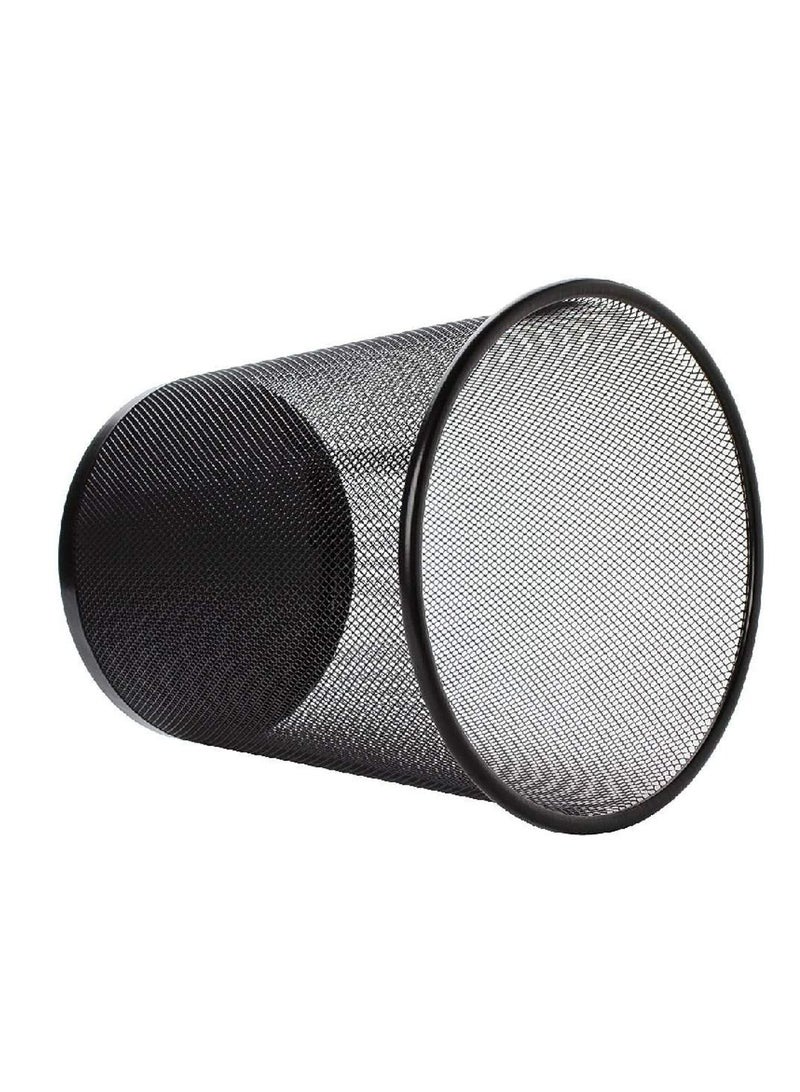 Lawei Store AKDC 4 Pack Trash Can Mesh Round Open Top Wastebasket BLACK  - Image 2