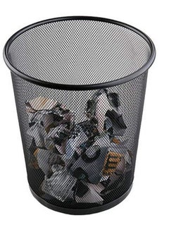 Lawei Store AKDC 4 Pack Trash Can Mesh Round Open Top Wastebasket BLACK  - Image 5