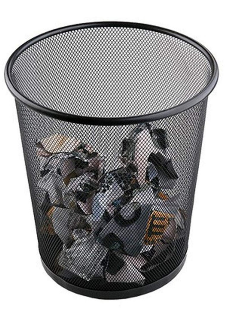 Lawei Store AKDC 4 Pack Trash Can Mesh Round Open Top Wastebasket BLACK  - Image 5