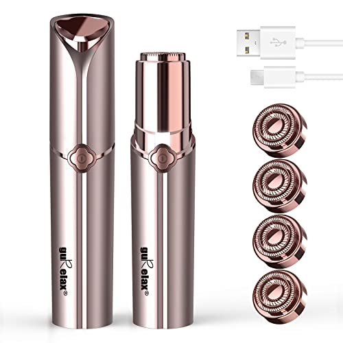 gurelax Hair Removal Device, Facial Hair Removal for Women- Gurelax Womens Hair Remover Painless Face Hair Removal/Shavers for Chin Upper Lip Peach Fuzz-Included 4 x Replacement Heads - Image 1