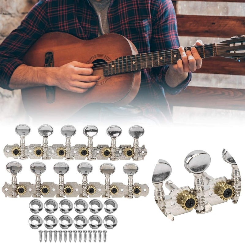Dilwe Guitar Tuning Pegs Set, 12 String Guitar Tuners Machine Heads, Zinc Alloy Tuning Keys Replacement Parts for Acoustic Electric Guitar Upgrade - Image 5