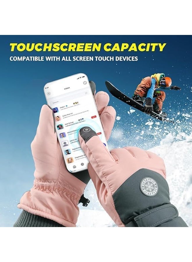 Winter Ski Gloves, Windproof Gloves for Men & Women, Touchscreen Snow Gloves for Cold Weather, Thermal Warm Gloves - Image 2