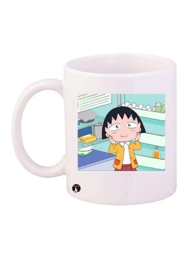 Chibi Maruko Chan Printed Mug White/Green/Beige
