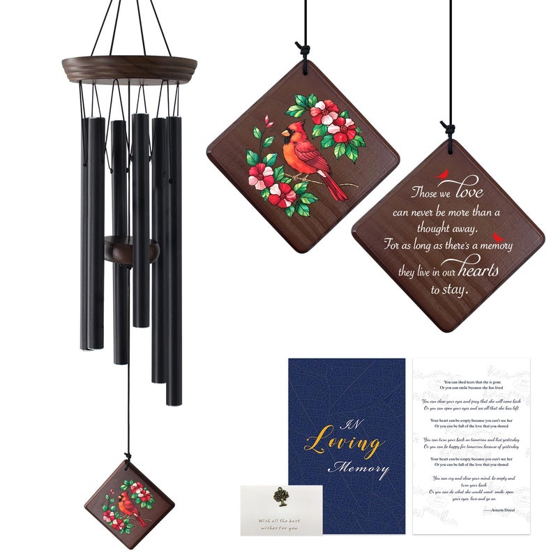 ASTARIN Wind Chimes for Outside,28'' Memorial Wind Chimes Sympathy Wind Chimes for Loss of Loved One Cardinal Memorial Wind Chime Bereavement Condolence Gifts for Loss of Mother Father Husband - Image 1