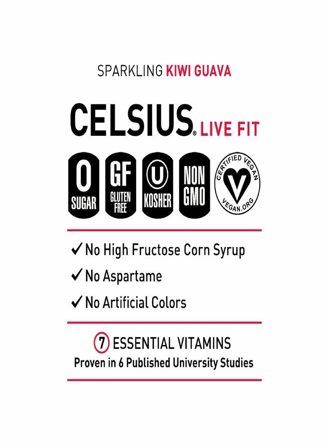 CELSIUS Sparkling Kiwi Guava, Functional Essential Energy Drink, 12 Fl Oz - Image 4