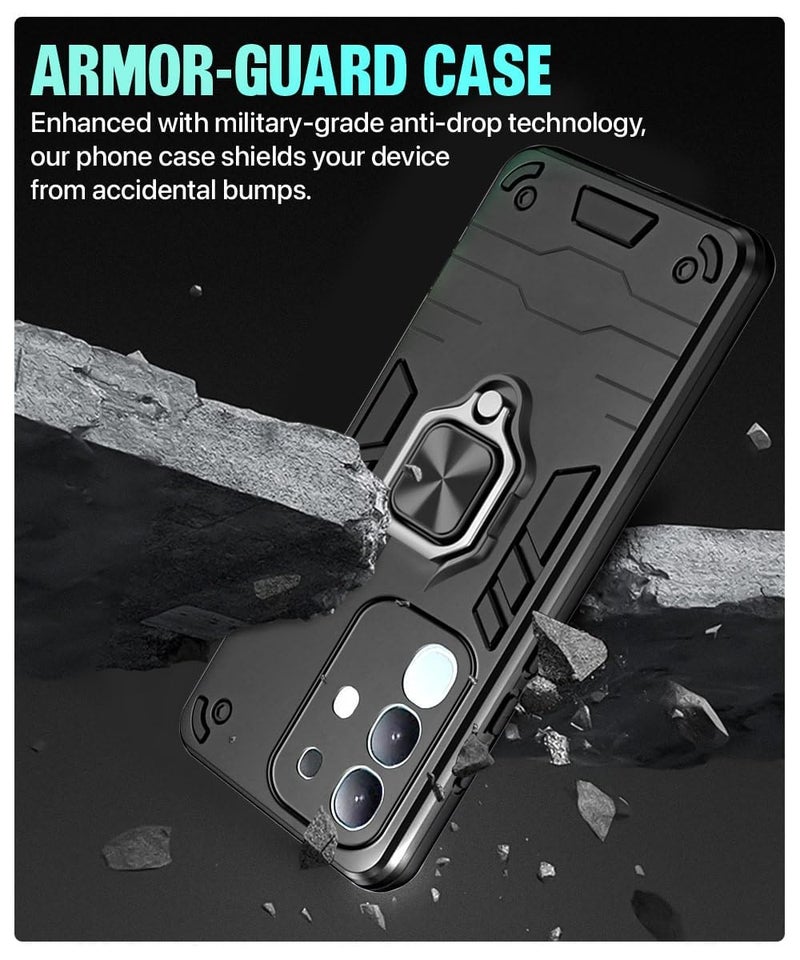 AIBEX Armor Back Cover Compatible for Vivo Y31 Pro 5G / Vivo T4X 5G / IQOO Z10X 5G| Rugged Shockproof Case with Ring Holder & Kickstand | Military-Grade Protection | Magnetic Car Mount Compatible - Image 5