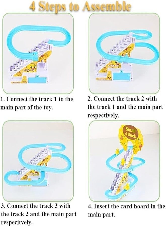 Qnik® Duck Track Toys for Kids - Stair-Climbing Escalator with Lights & Music, Includes 3 Small Ducks - Interactive Duck Track Slide Toy - Perfect Toddler Gift - Image 3