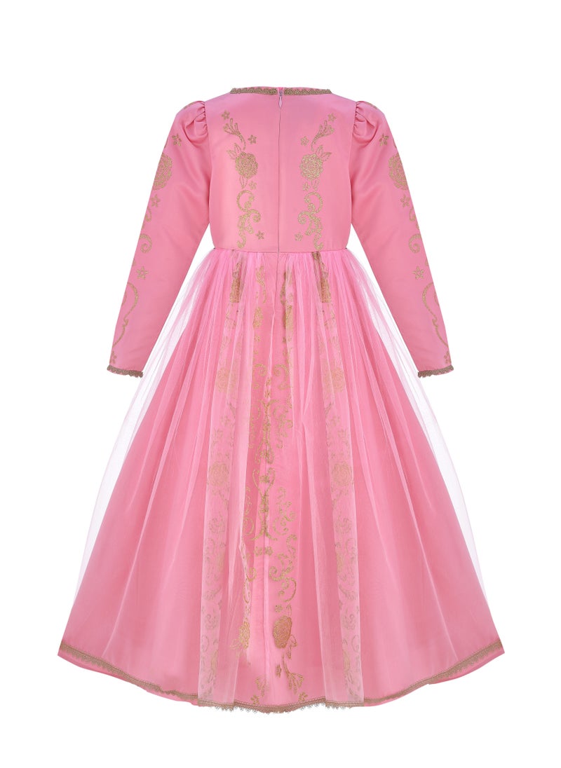 Party Centre Officially Licensed Disney Golden Princess Aurora Prestige Dress Up Costume with Headpiece  - Image 3