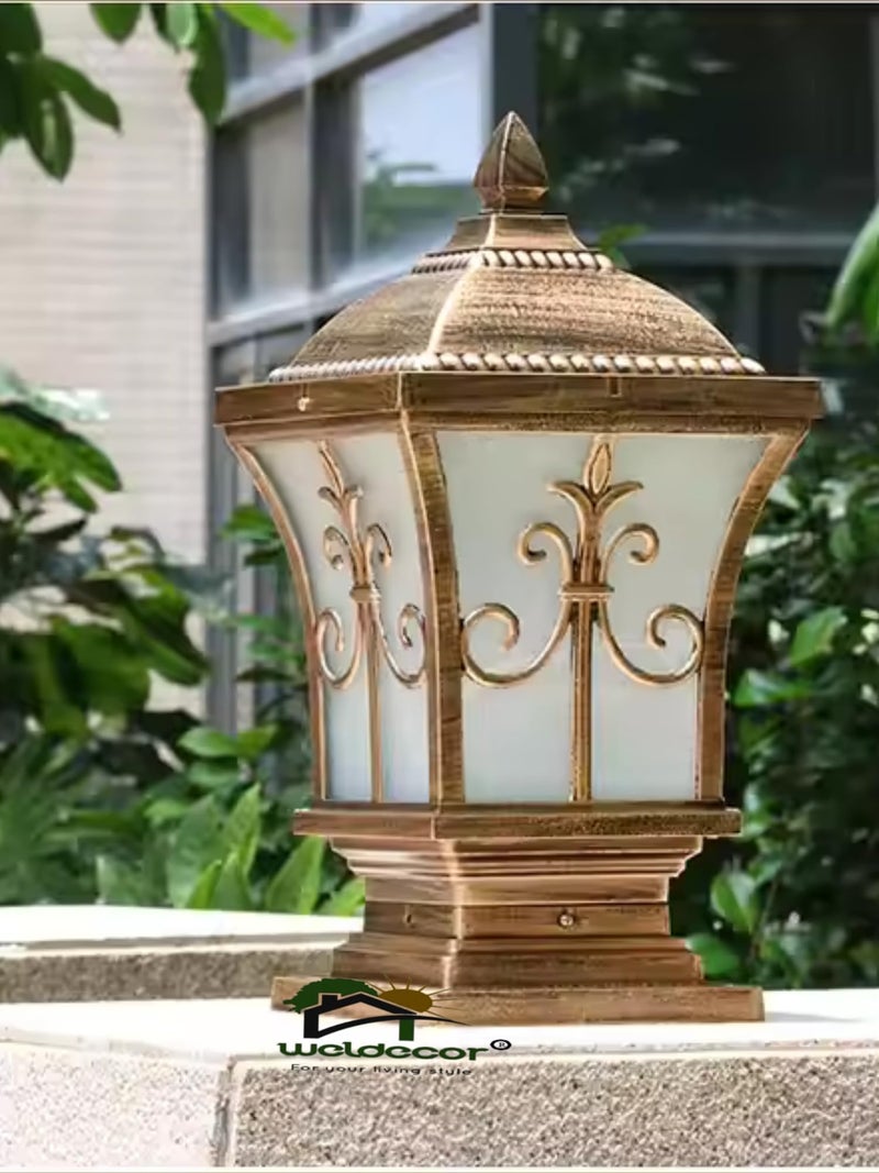 Weldecor Antique Trishul Design Gate Light for Home Gate - Waterproof Metal Entrance Lamp for Outdoor Main Gate, Boundary Wall, Pillar Scone Bulb Garden Lighting - Image 2