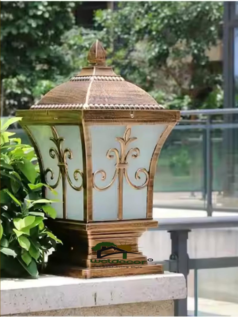 Weldecor Antique Trishul Design Gate Light for Home Gate - Waterproof Metal Entrance Lamp for Outdoor Main Gate, Boundary Wall, Pillar Scone Bulb Garden Lighting - Image 3