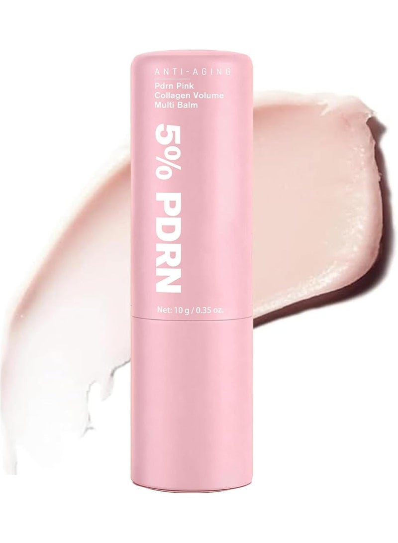 PDRN Pink Collagen Volume Multi Balm Stick - Wrinkle & Hydrating Stick for Face, Lips, Eyes, Neck, Makeup Base, Deeply Nourishes for Smooth, Healthy-Looking Skin, Korea Skincare - Image 1