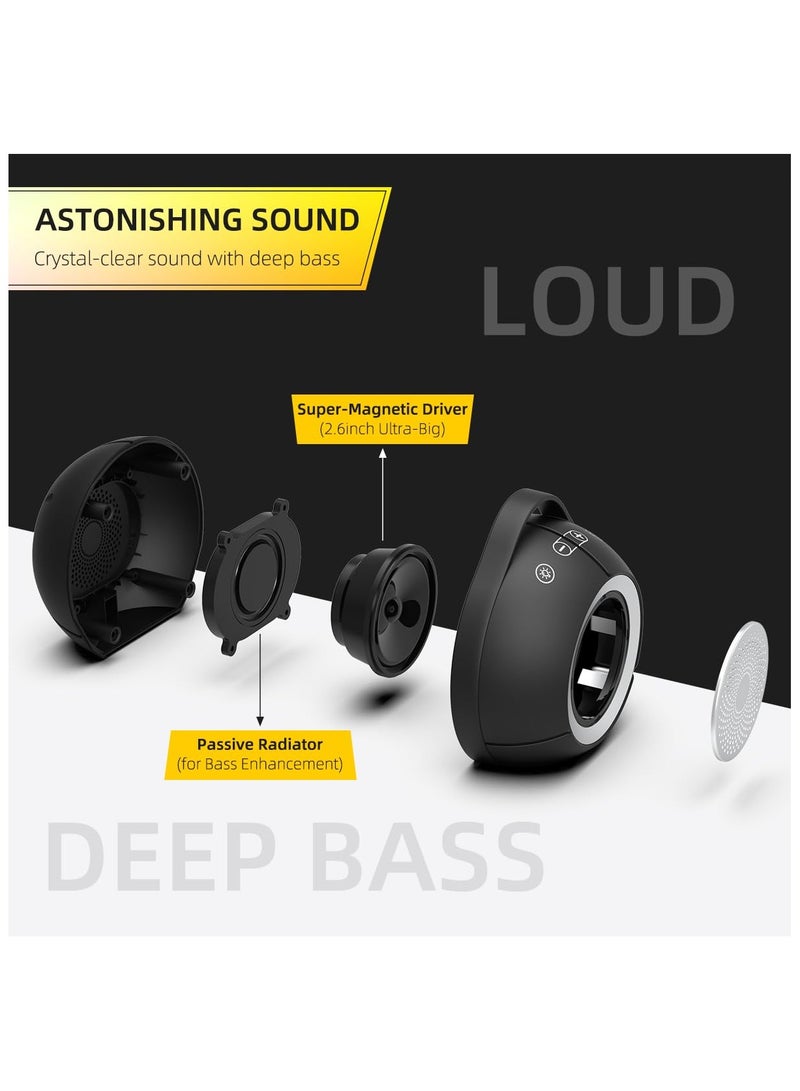 SYOSI USB Computer Speakers for Desktop, PC, Laptop, Crystal-Clear Sound, Portable Plug-N-Play Speakers with Dynamic RGB Light, Loud Volume, Rich Bass, Touch Control, Compatible with Windows/macOS/ChromeOS - Image 2